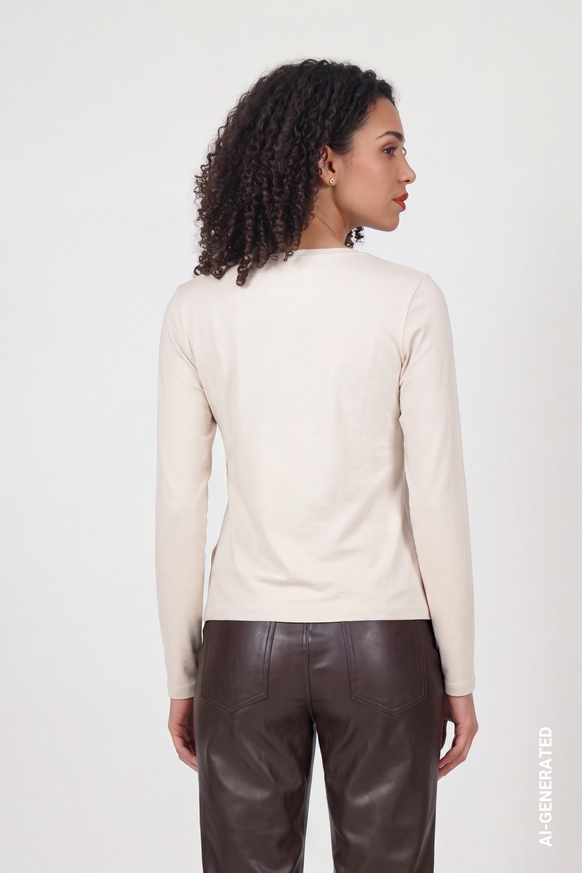 Langarmshirt mit Print (Warm Beige)