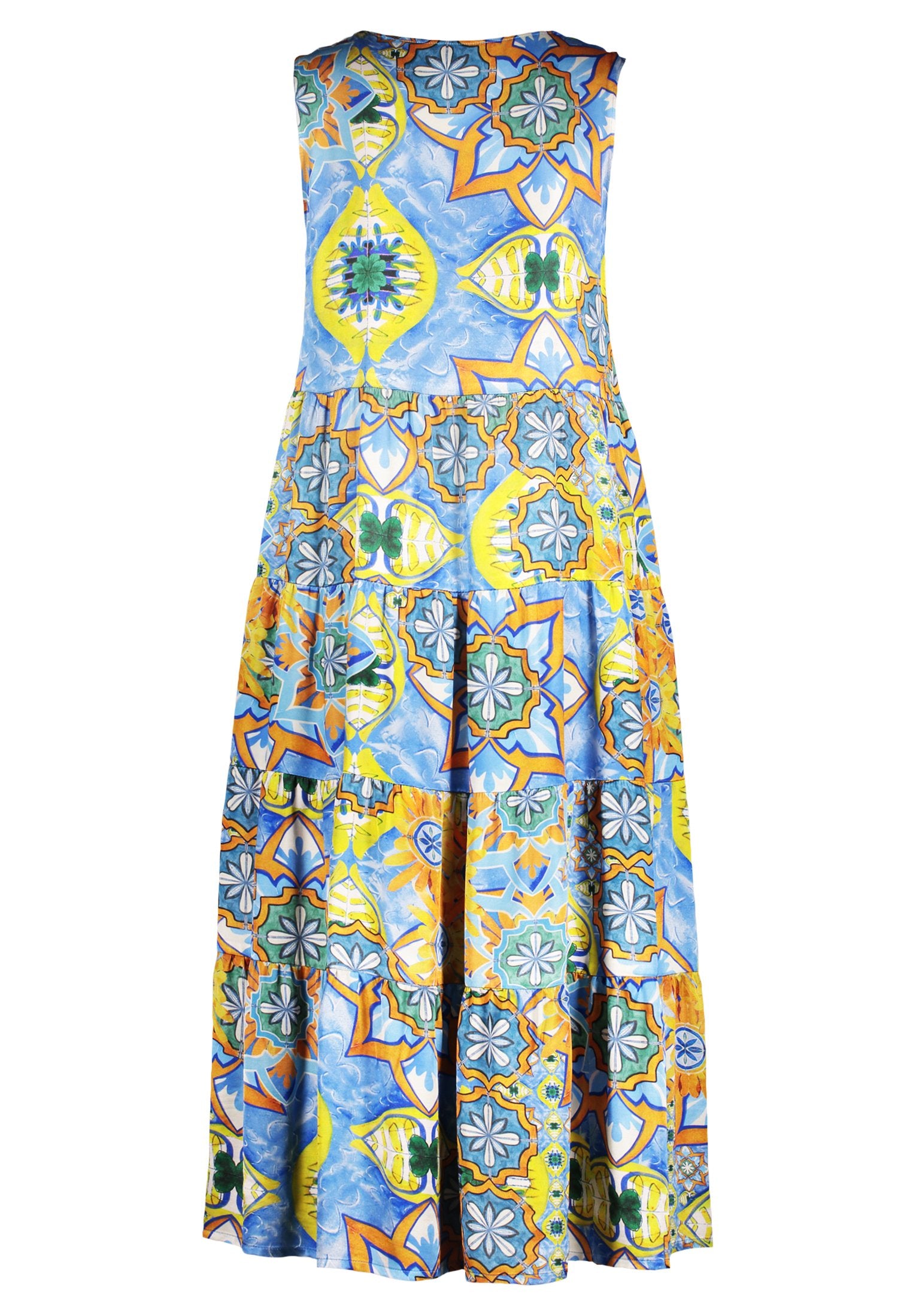 Stufenkleid (Blue/orange)