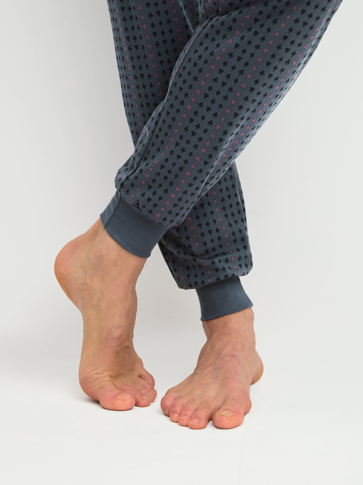 HERREN Pyjama mit Bündchen (Mahogany Red)