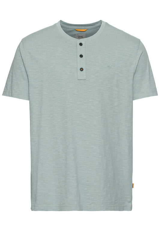 Henley-Shirt aus zertifiziertem Organic Cotton (Aqua Green)