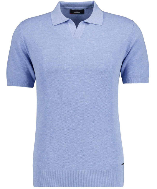Strick-Pullover Kurzarm, Resortkragen (Hellblau)