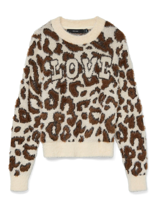 Vmjungle Ls O-neck Pullover Boo (Birch/w. E)