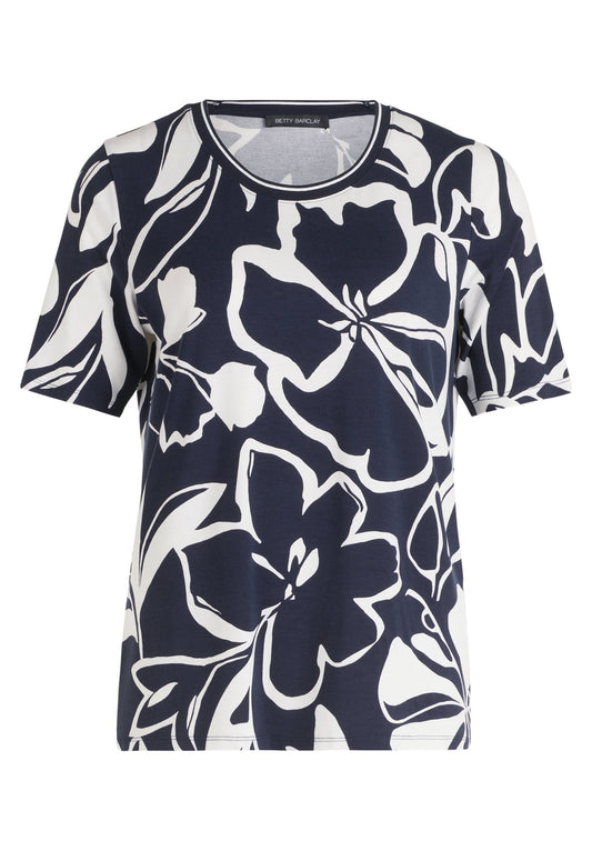 Basic Shirt (Dark Blue/cream)