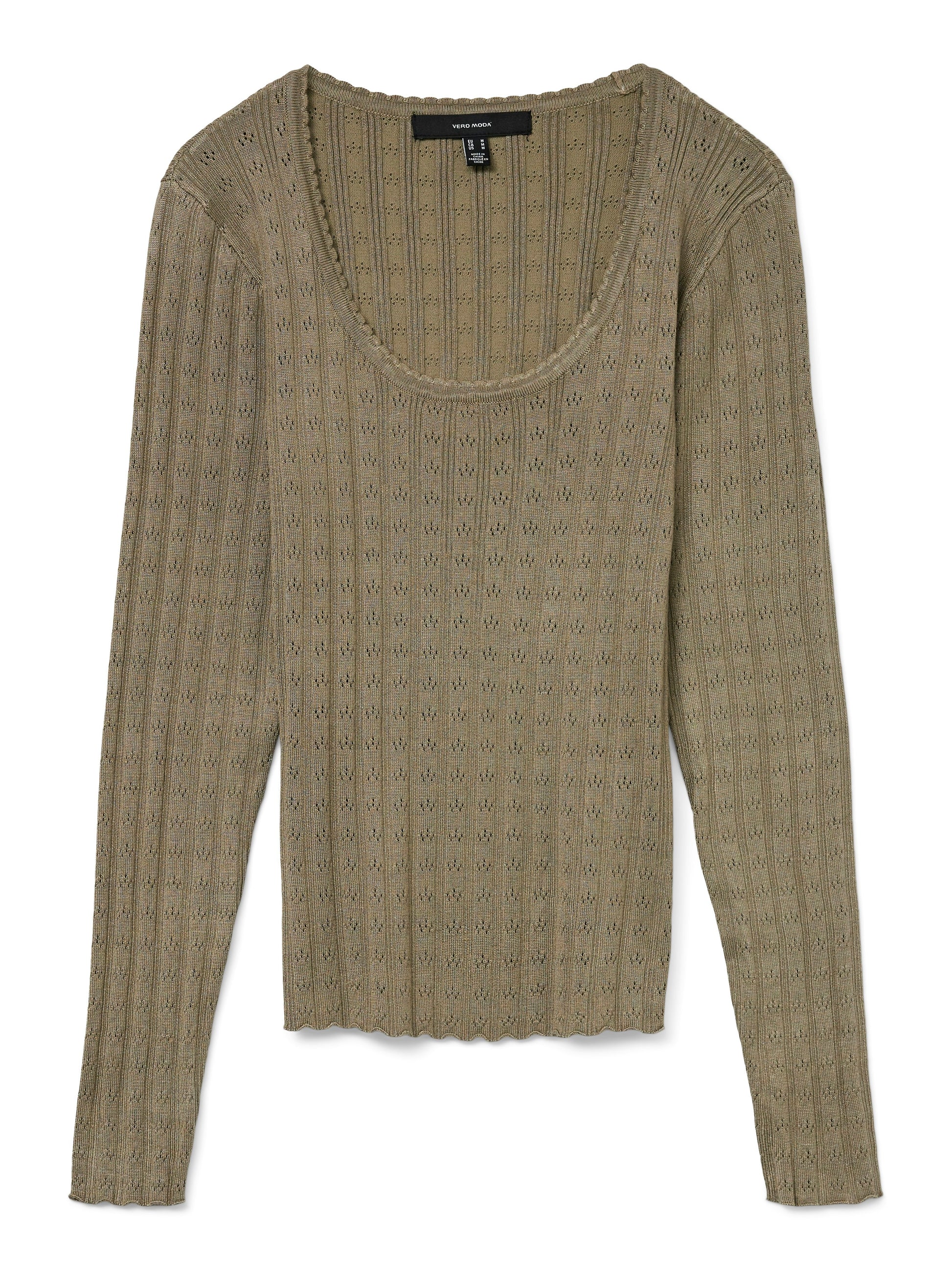 Vmwillow Pointelle Ls U-nck Pullover Boo (Mermaid)