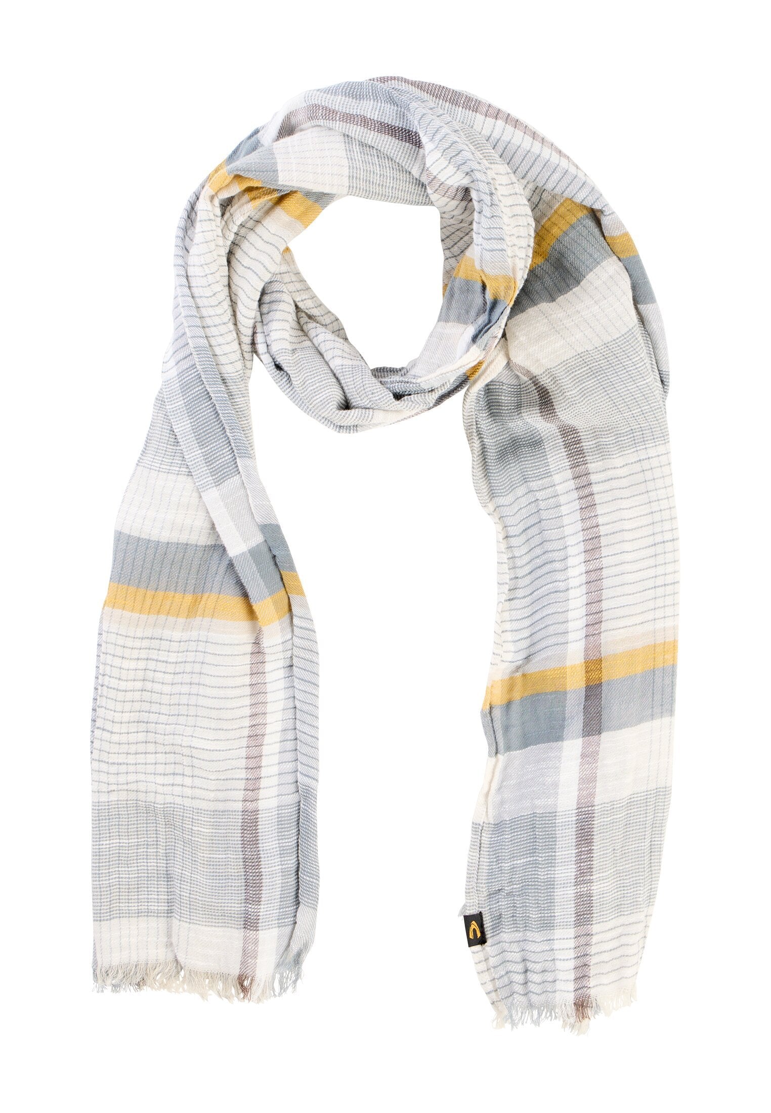 Multicolour Webschal aus Baumwoll-Twill (Sun Yellow)