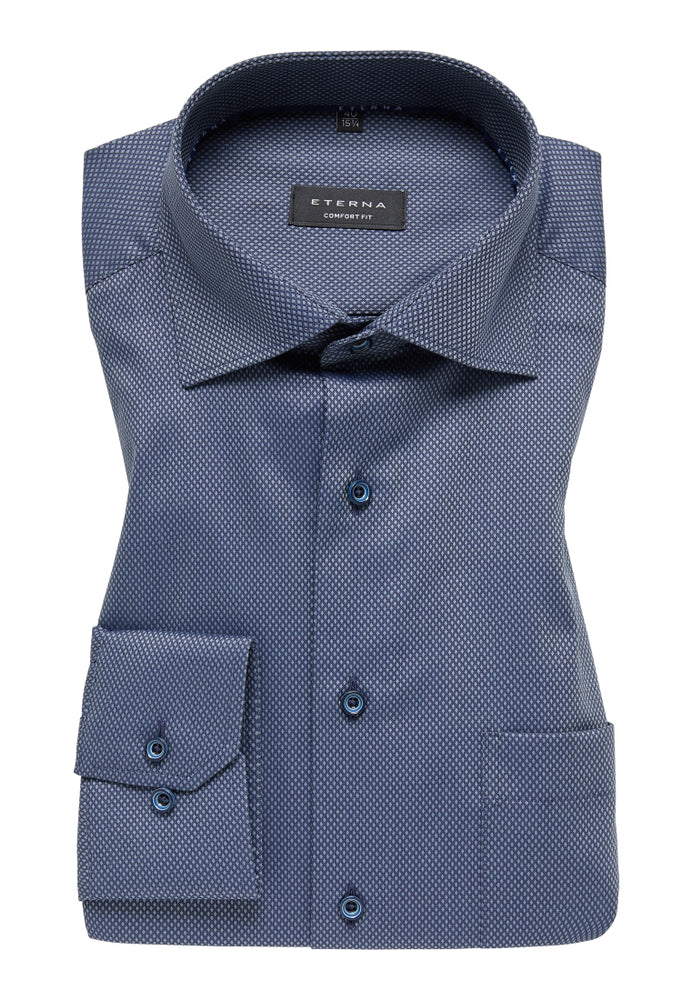 ETERNA Strukturhemd im Dobbydesign COMFORT FIT (Grau)