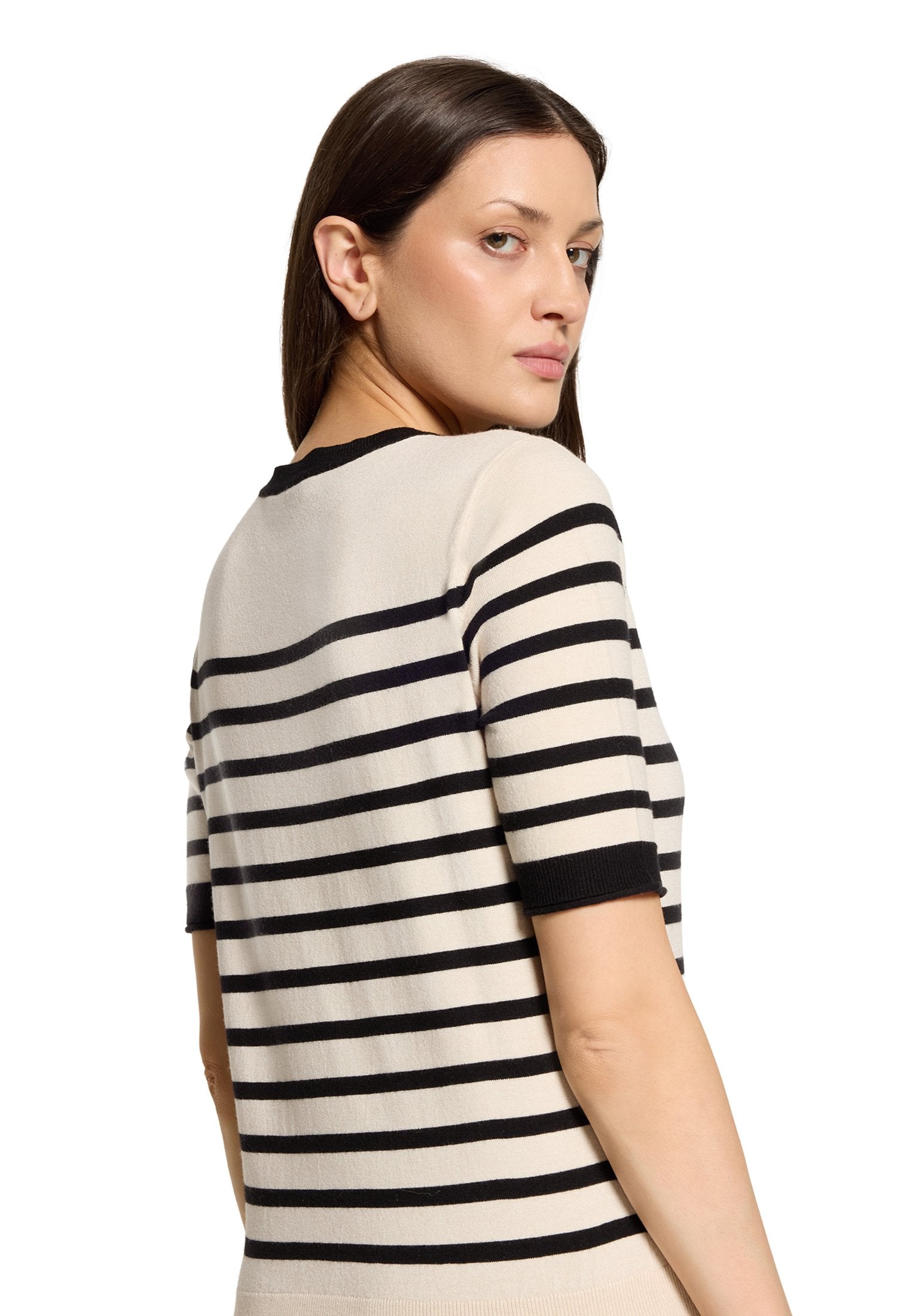 Feinstrickpullover (Patch Black/bei)