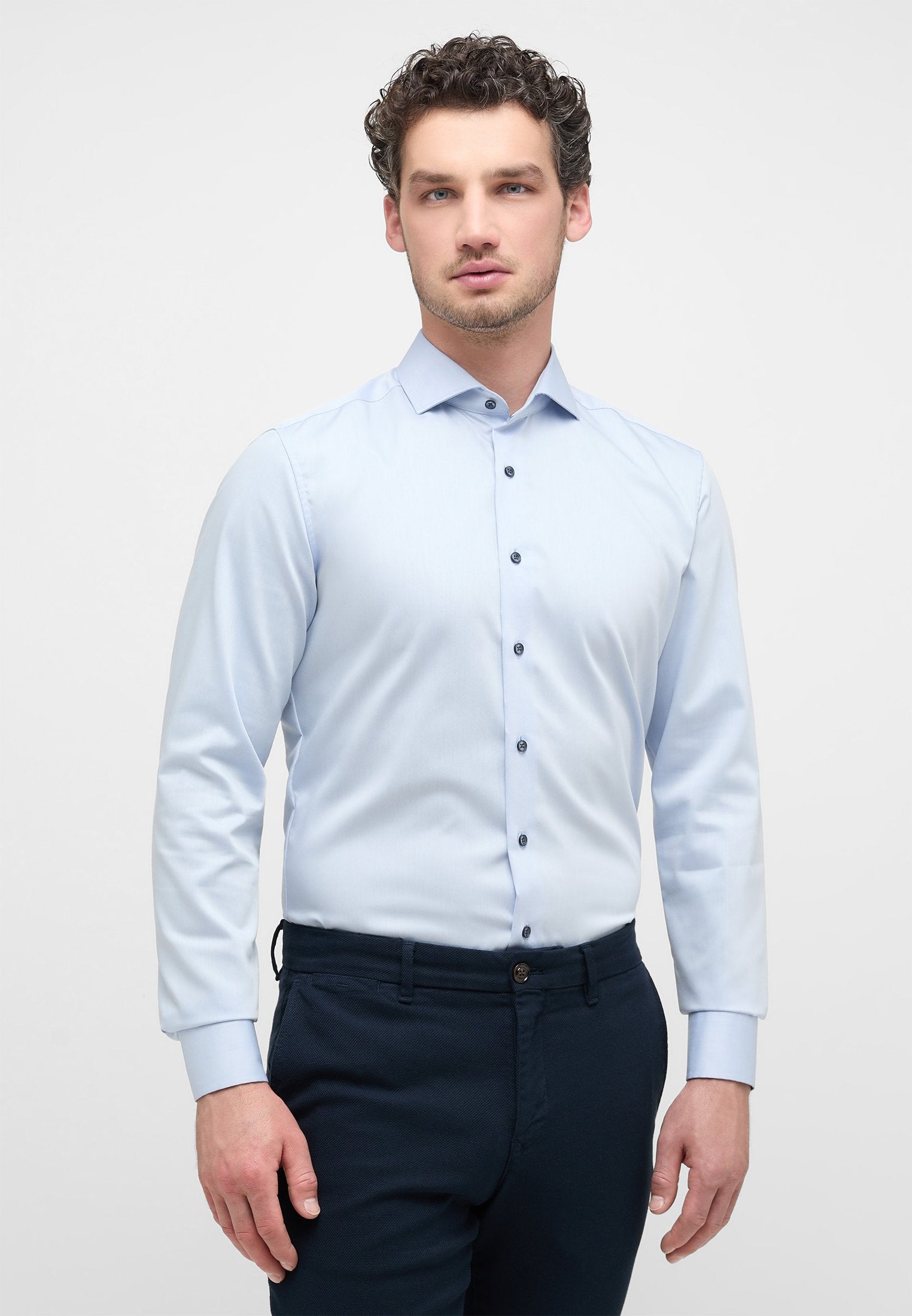 Hemd Twill Langarm (Blau)