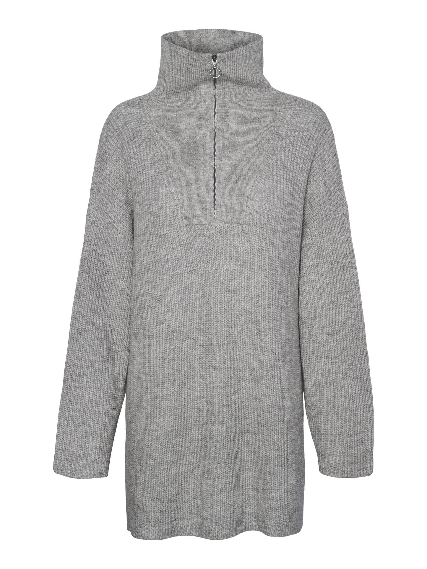 Vmpernilla Ls Highneck Zipper Pull Ga (Light Grey Me)