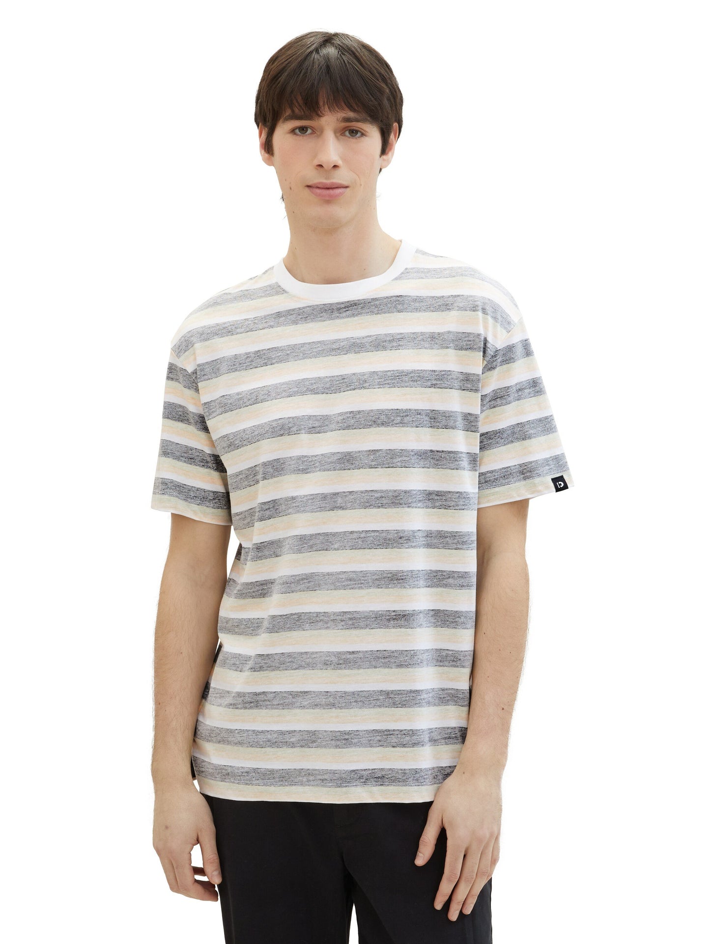 relaxed striped t-shirt (Black Multi St)