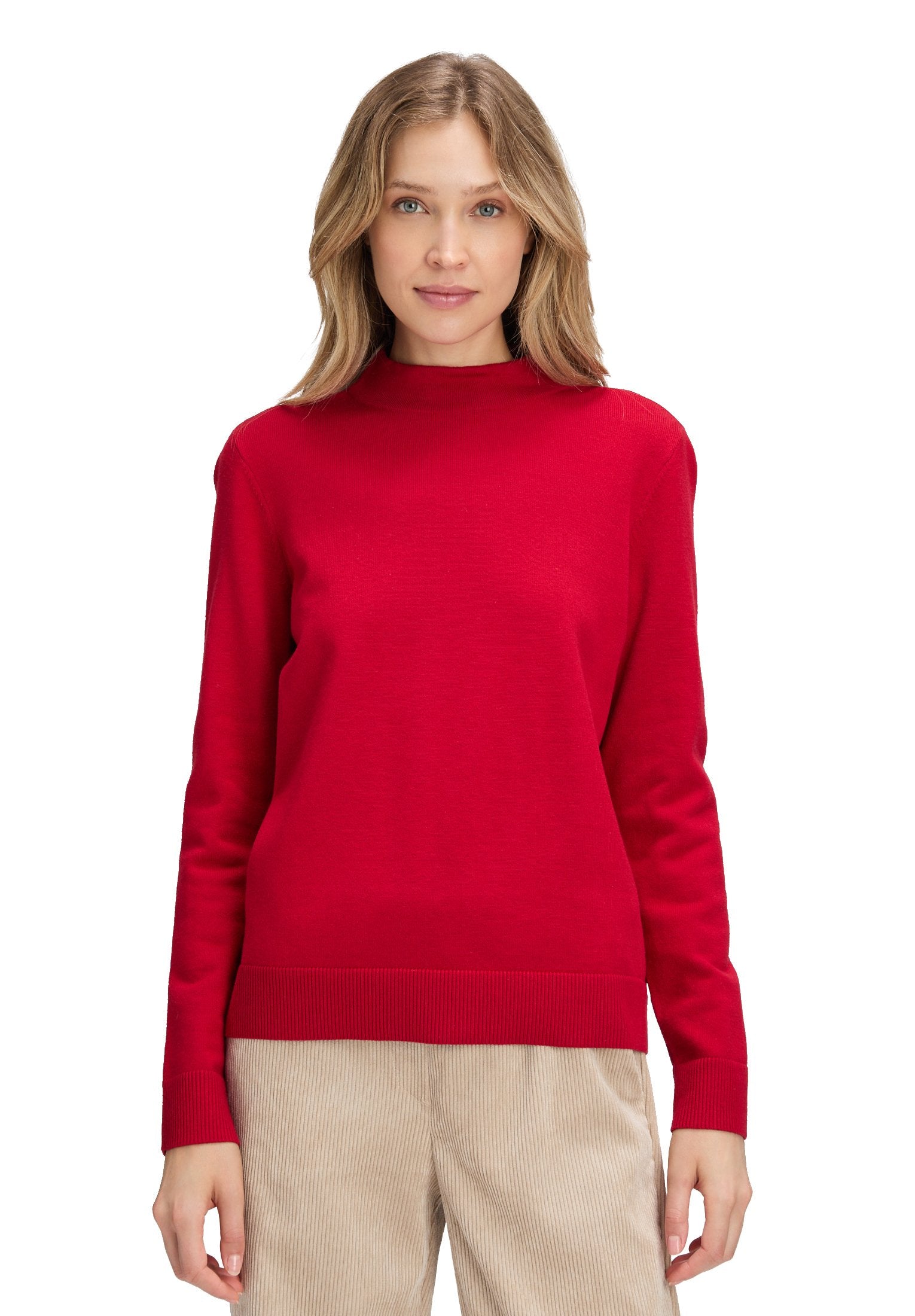Basic-Strickpullover (Red Scarlet)
