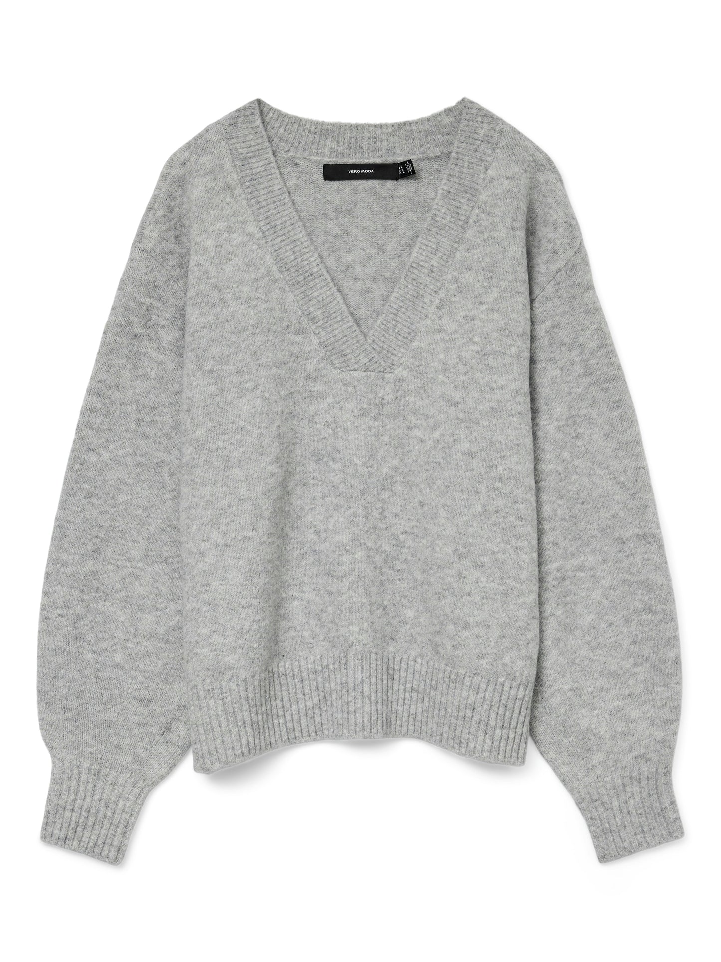 Vmboom Ls V-neck Pullover Noos (Light Grey Me)