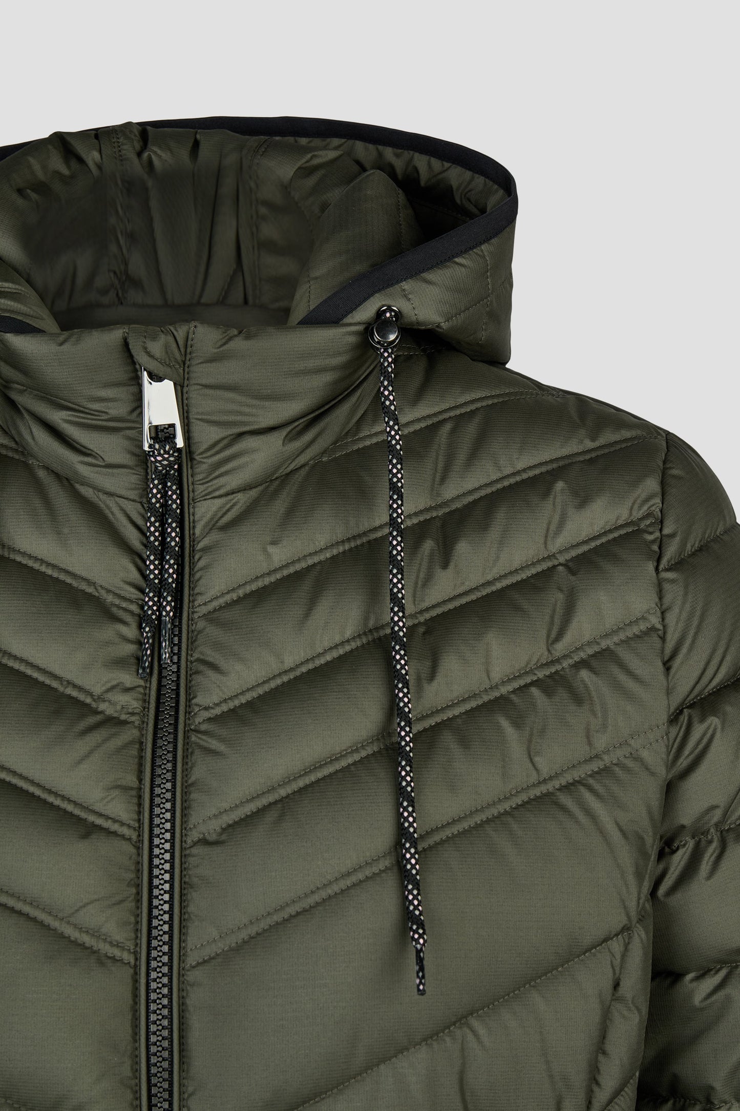 Jacke Down Free mit Kapuze (Khaki)