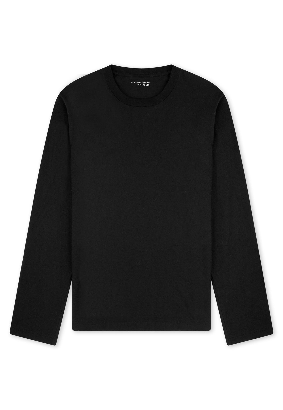 Langarmshirt Rundhals (Schwarz)