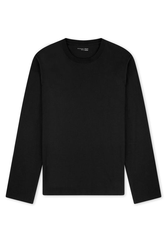 Langarmshirt Rundhals (Schwarz)