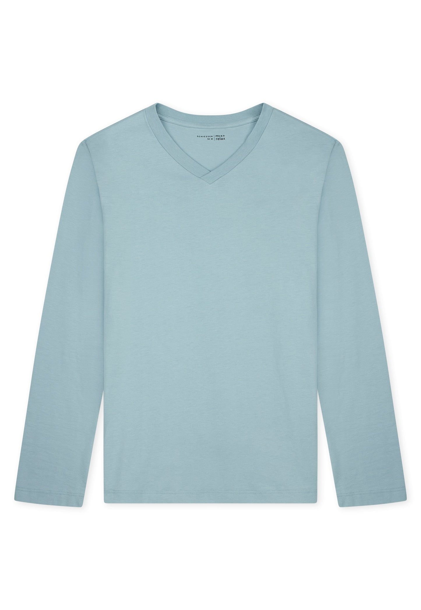 Langarmshirt V-Ausschnitt (Eisblau)