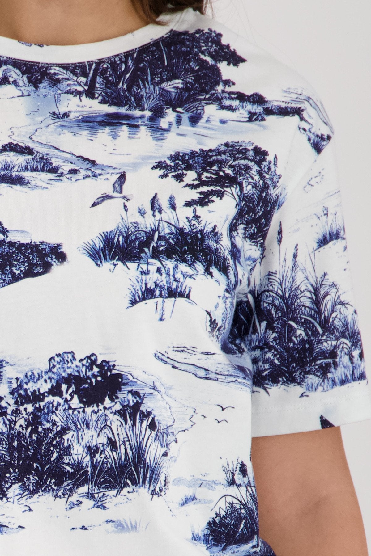 T-Shirt (Marine Gemustert)