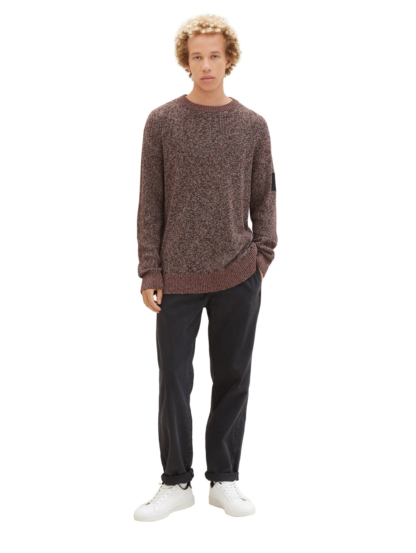 relaxed multicolor knit (Russet Brown M)
