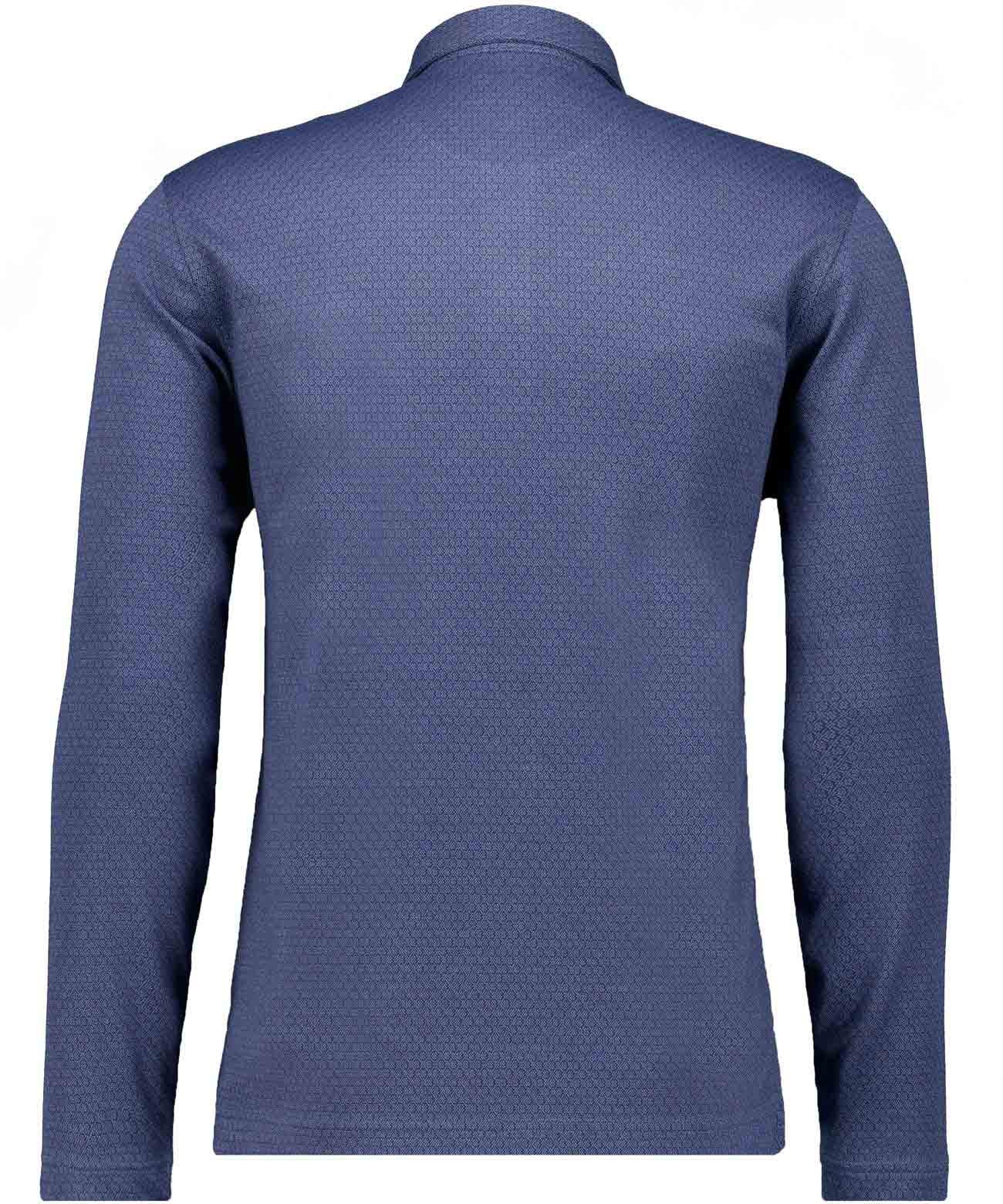 Softknit-Poloshirt Jacquard, Velvet Touch (Jeans)