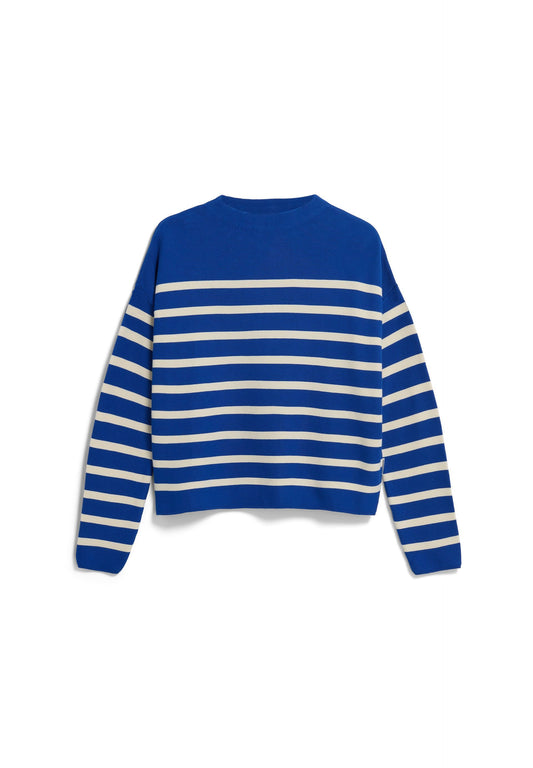 Merinaa Gestreifter Strickpullover (Dynamo Blue-oat)