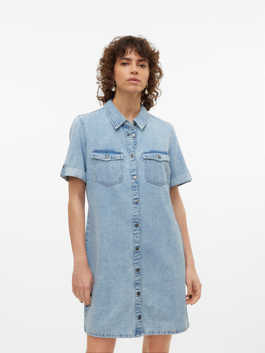 Vmjennie Ss Short Denim Dress Ga Noos (Light Blue De)