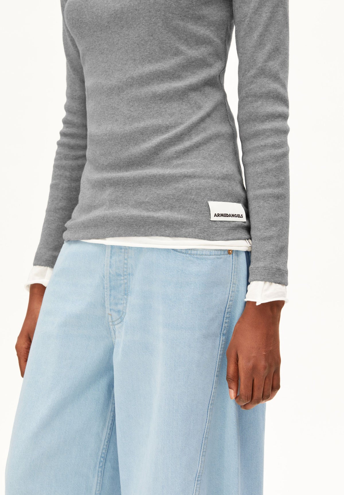 Fatimaara Rib Longsleeve (Silver Melange)