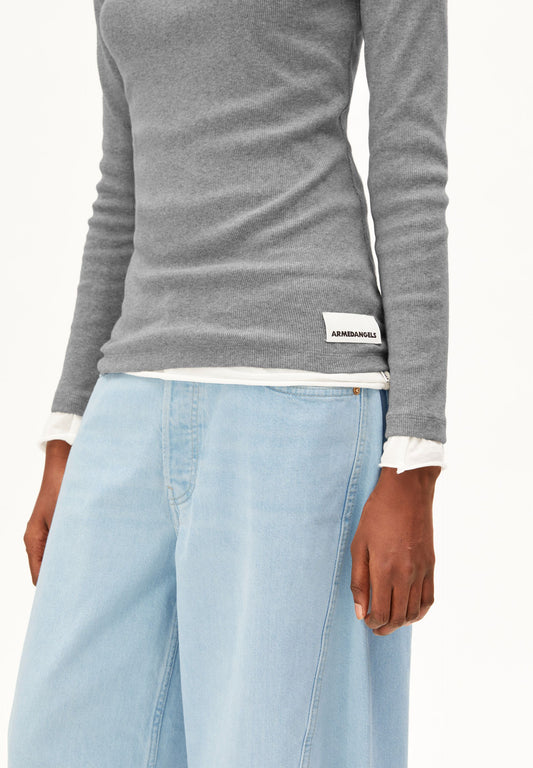 Fatimaara Rib Longsleeve (Silver Melange)