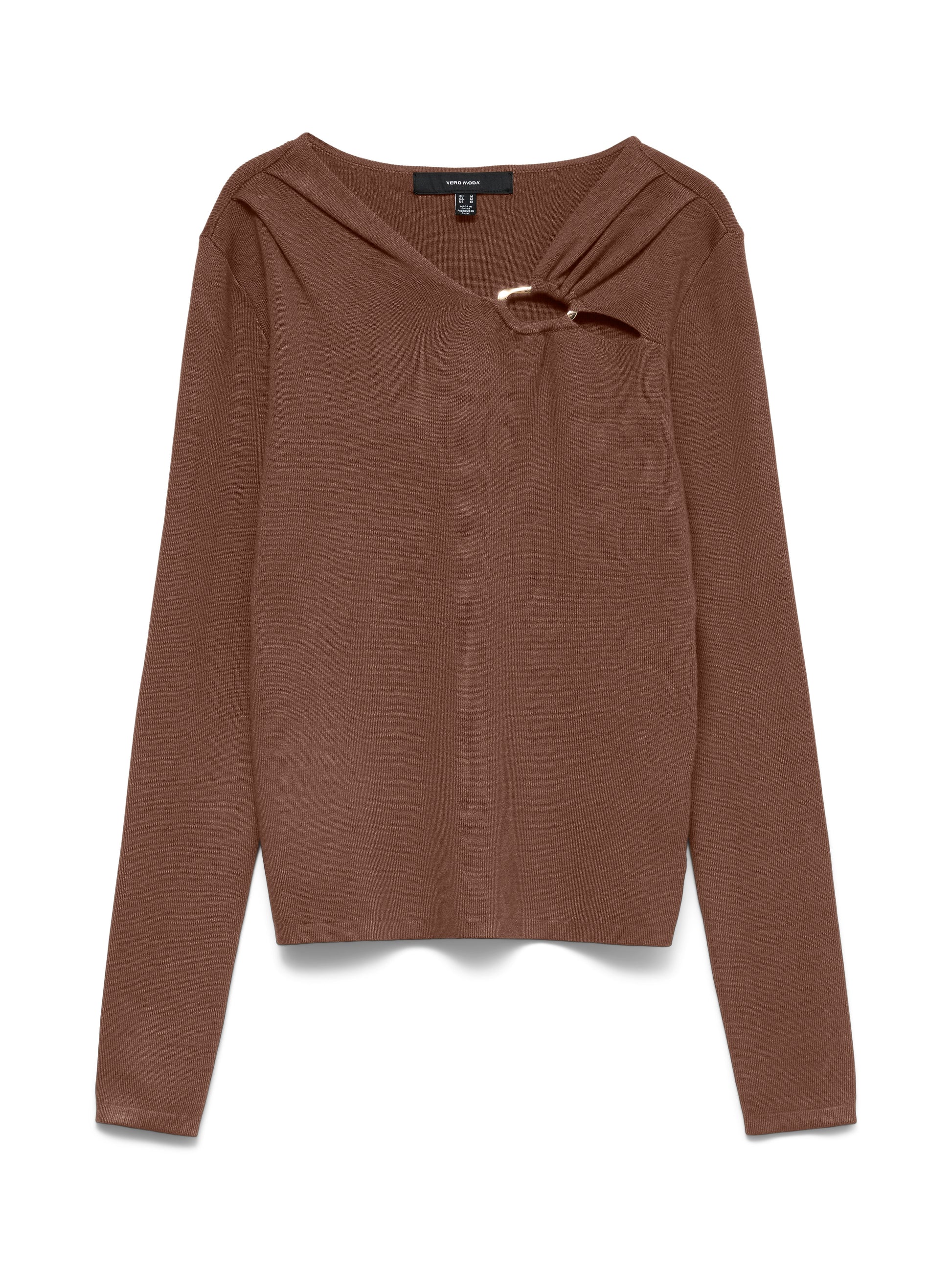 Vmjain Buckle V-neck Pullover (Cocoa Brow)