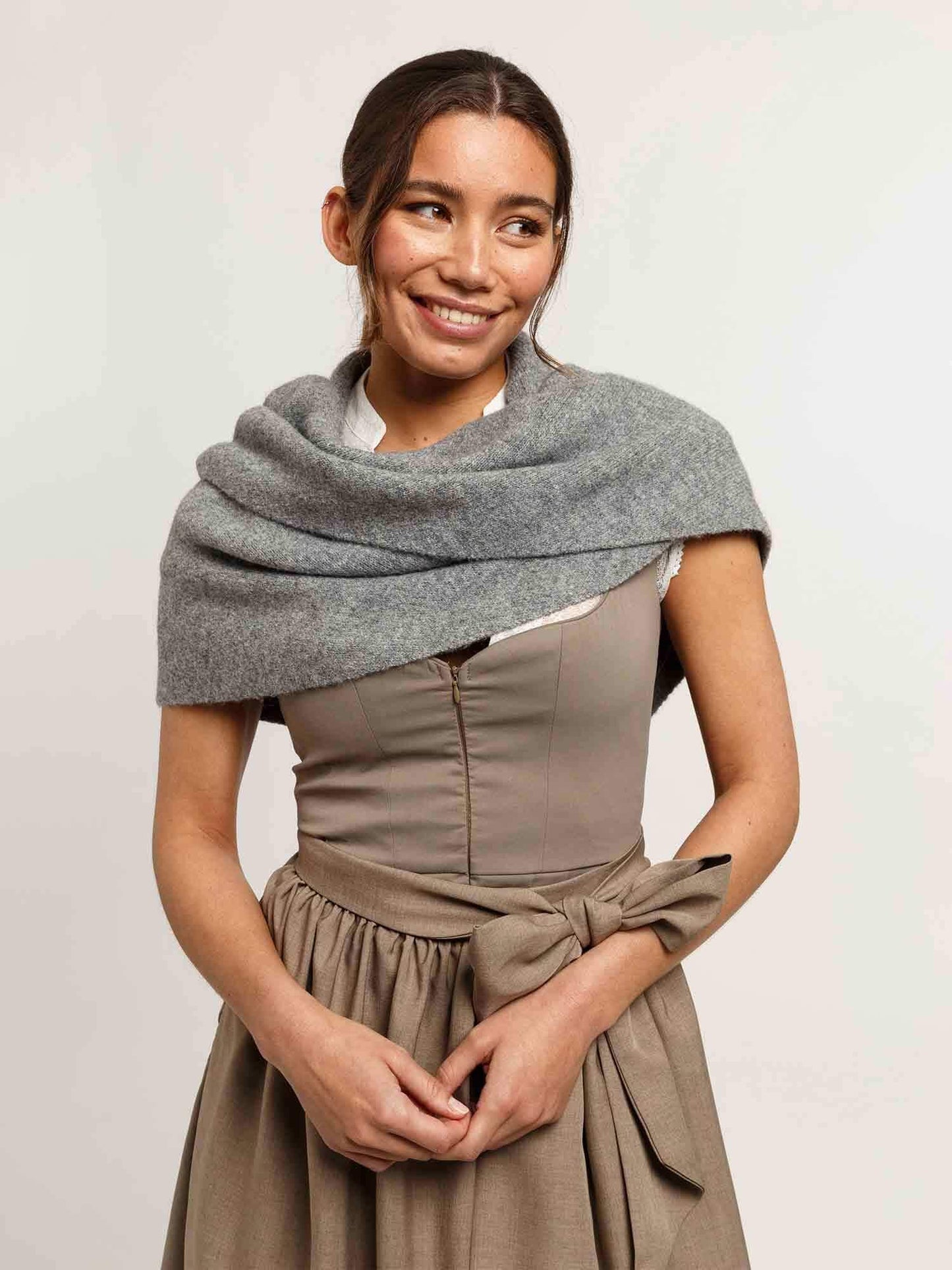 Dreieckstuch Polyester Schal (Grey)