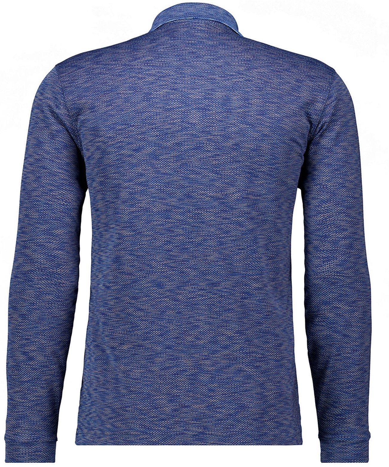 Softknit-Polo space dyed, Langarm (Blau Mel)