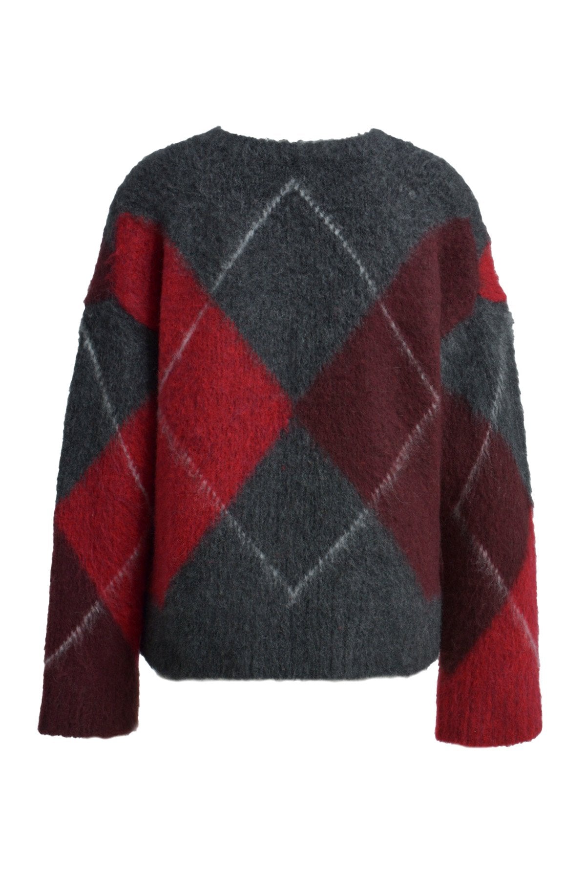 V-neck Argyle Pullover (Anthracite)