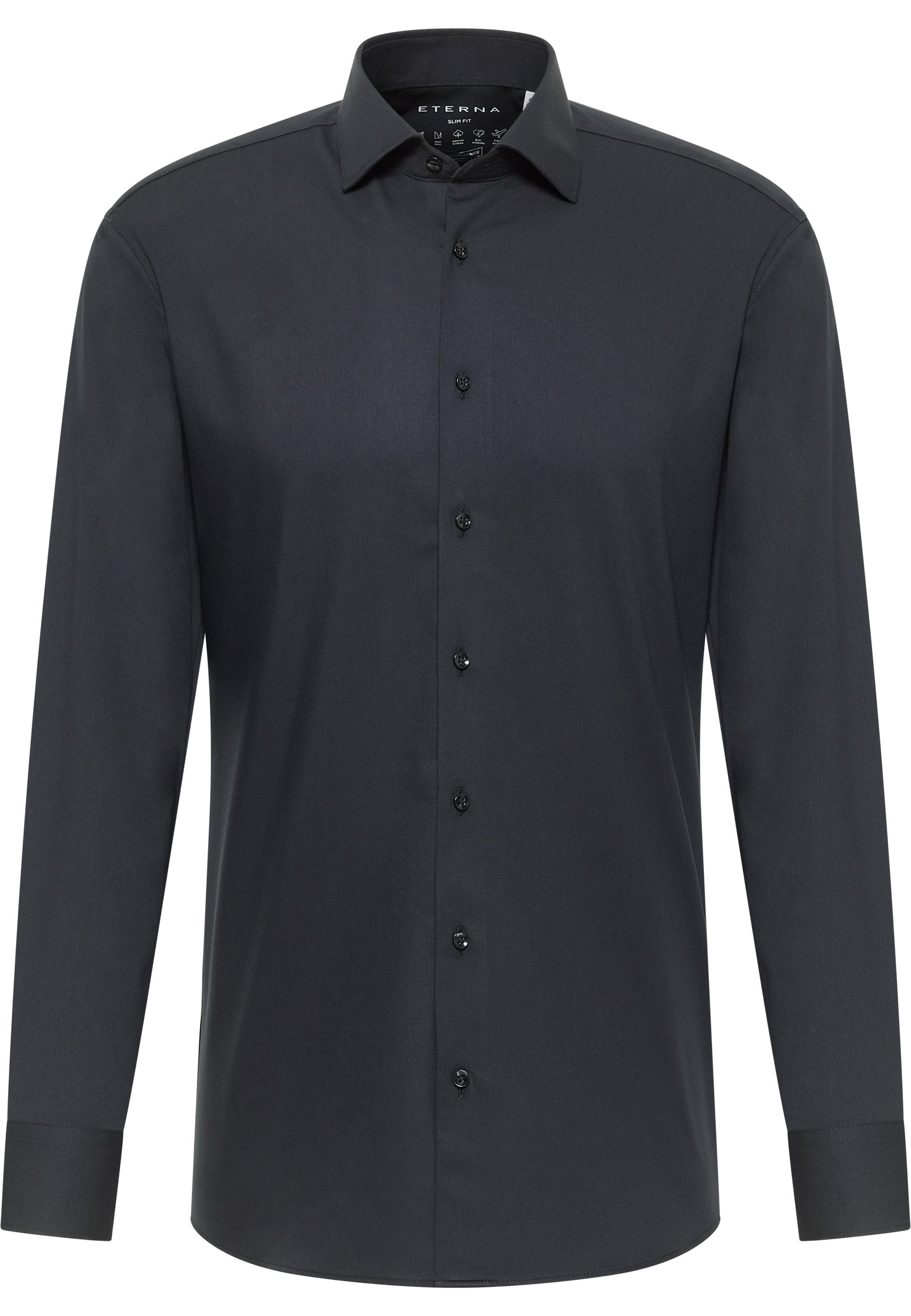 Performance Shirt Twill-Stretch Langarm (Schwarz)