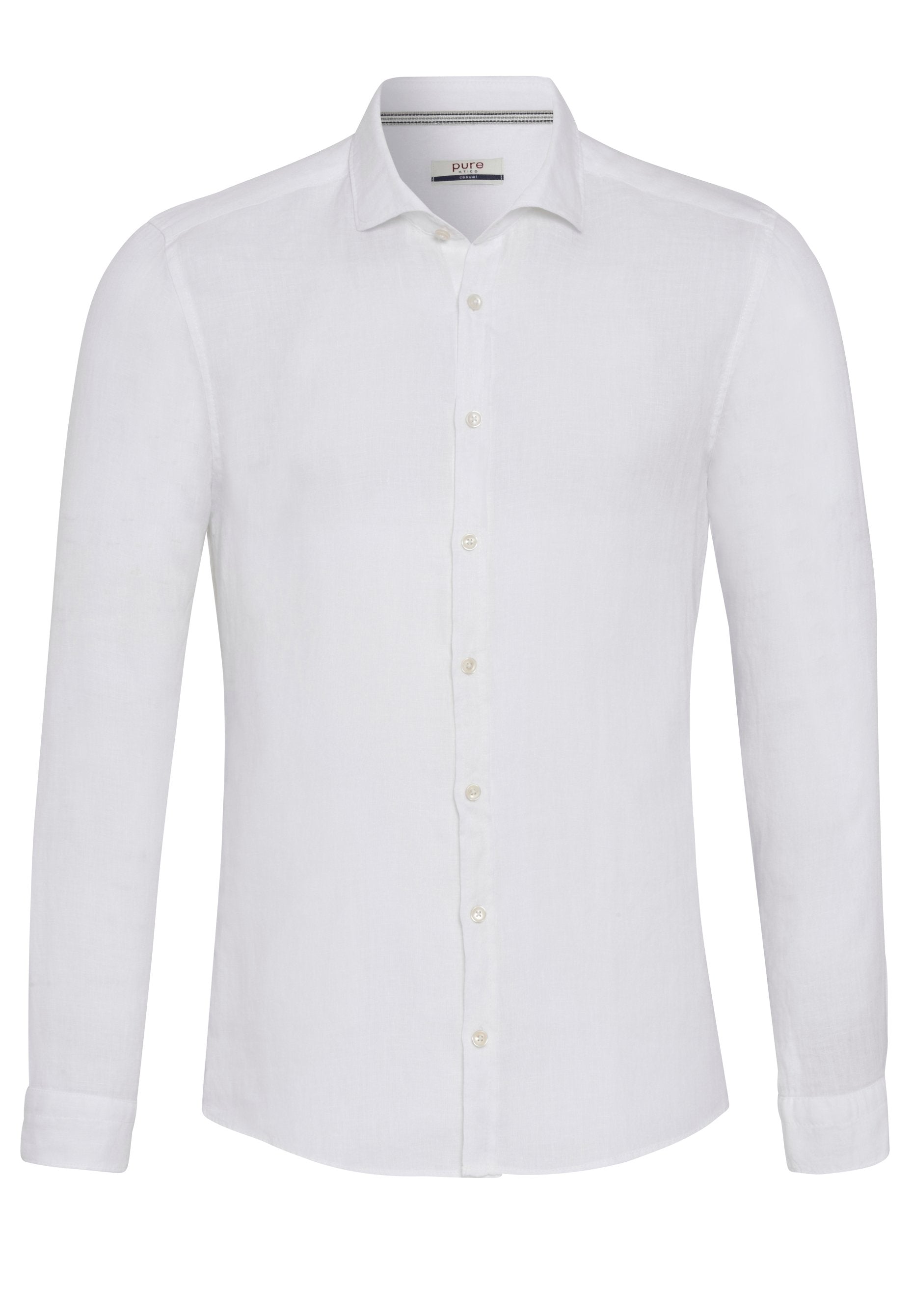 PURE- Casual Hemd Langarm (Uni Weiß)