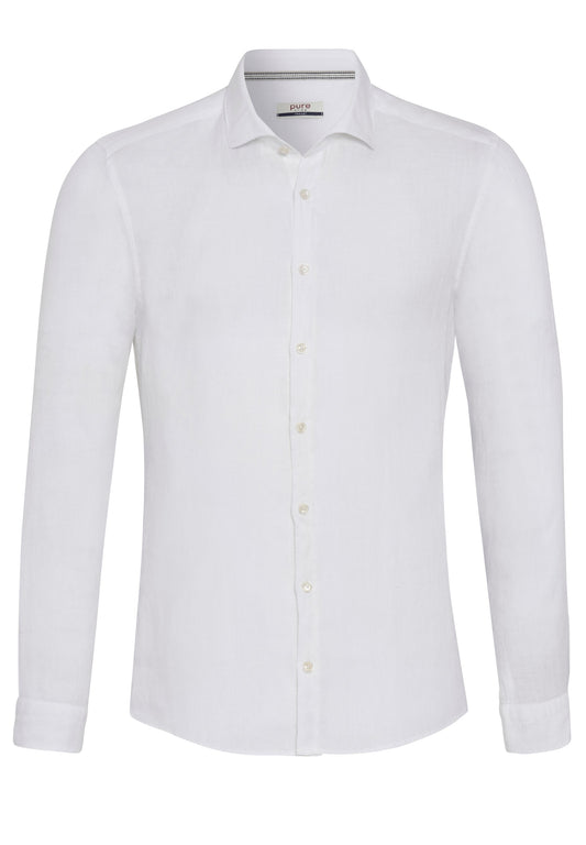 PURE- Casual Hemd Langarm (Uni Weiß)