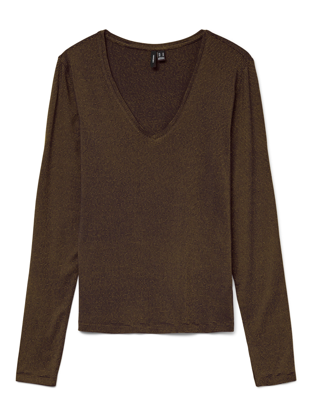 Vmlava Glitter Ls V-neck Top Stripe Noos (Chocolate)