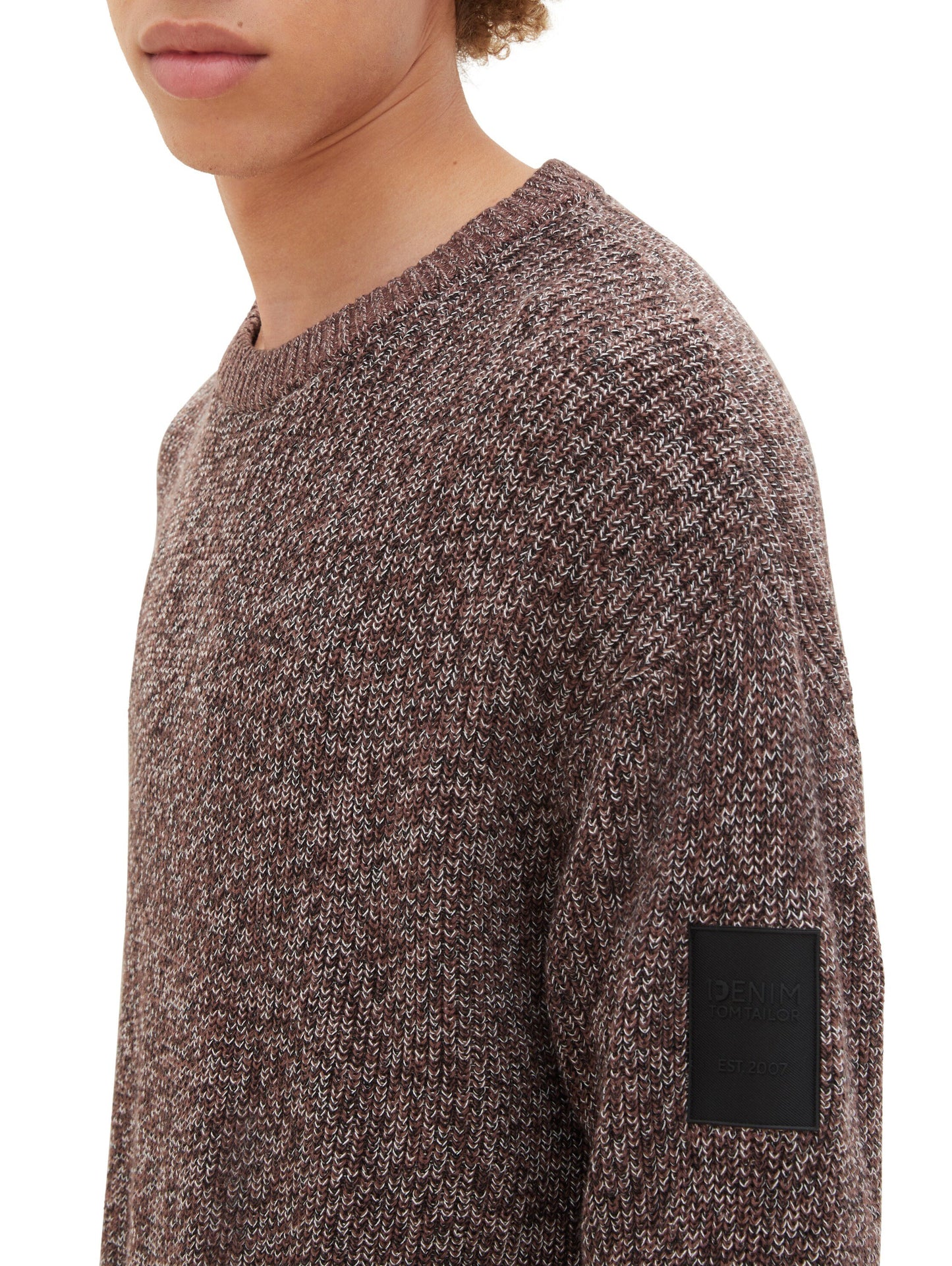 relaxed multicolor knit (Russet Brown M)