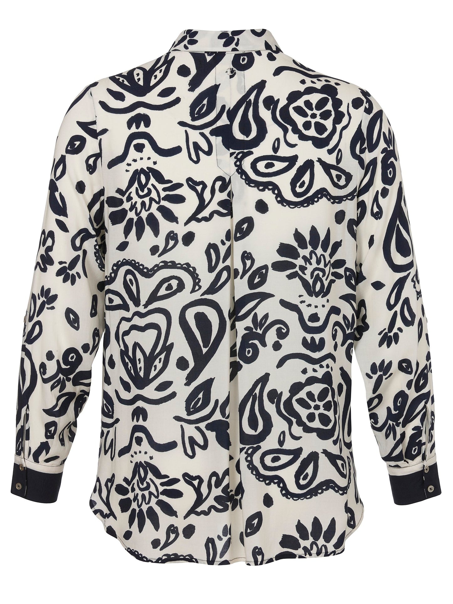 Bluse Hemdkragen 1/1 Arm Druck (Navy Multicolor)