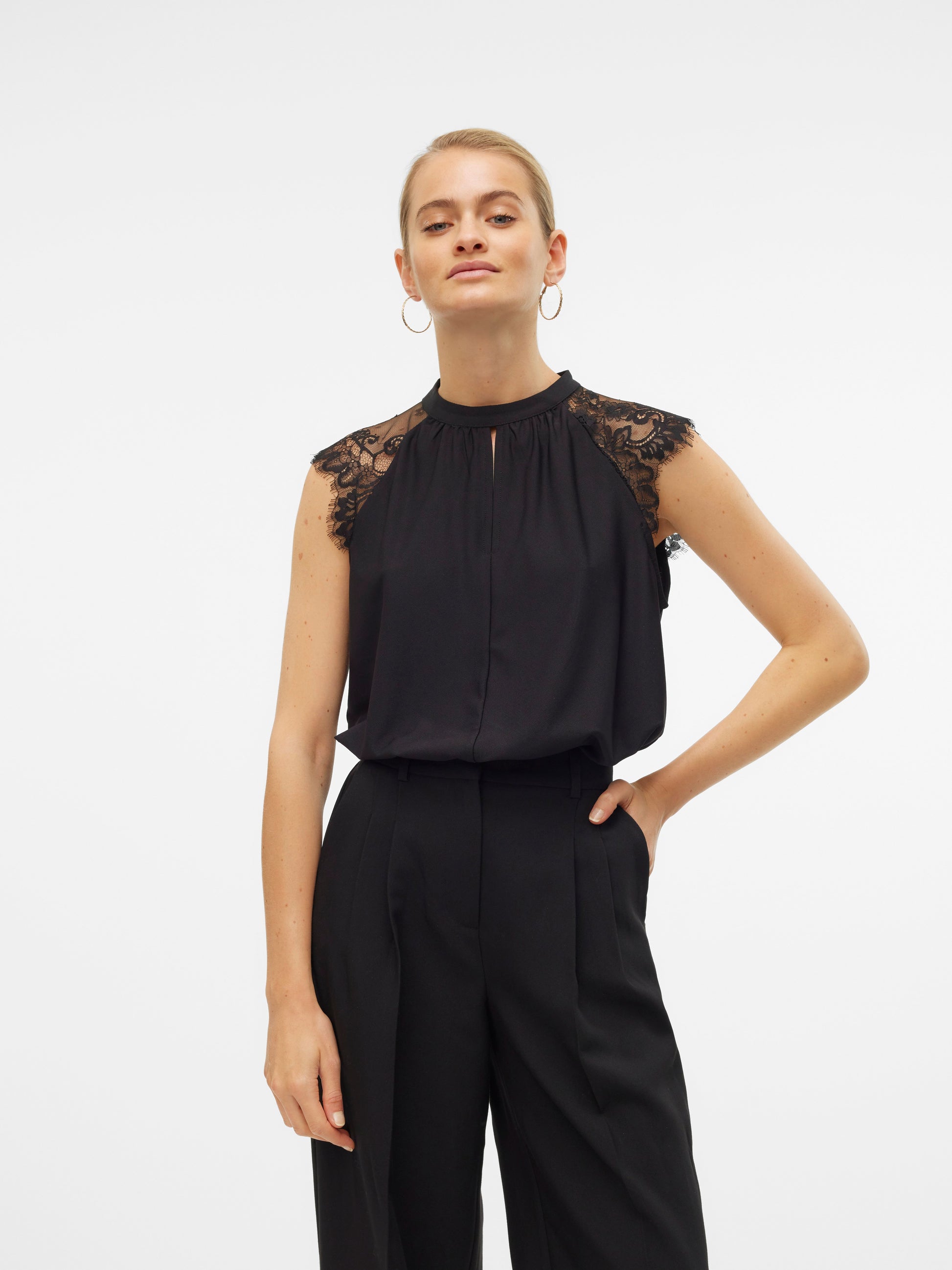 Vmmilla Sl Lace Tee Ga Noos (Black)