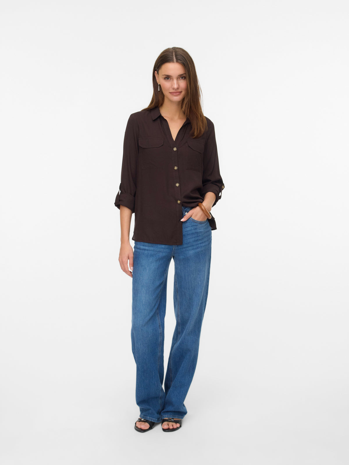 Vmbumpy L/s Shirt New Wvn Noos (Chocolate Tor)