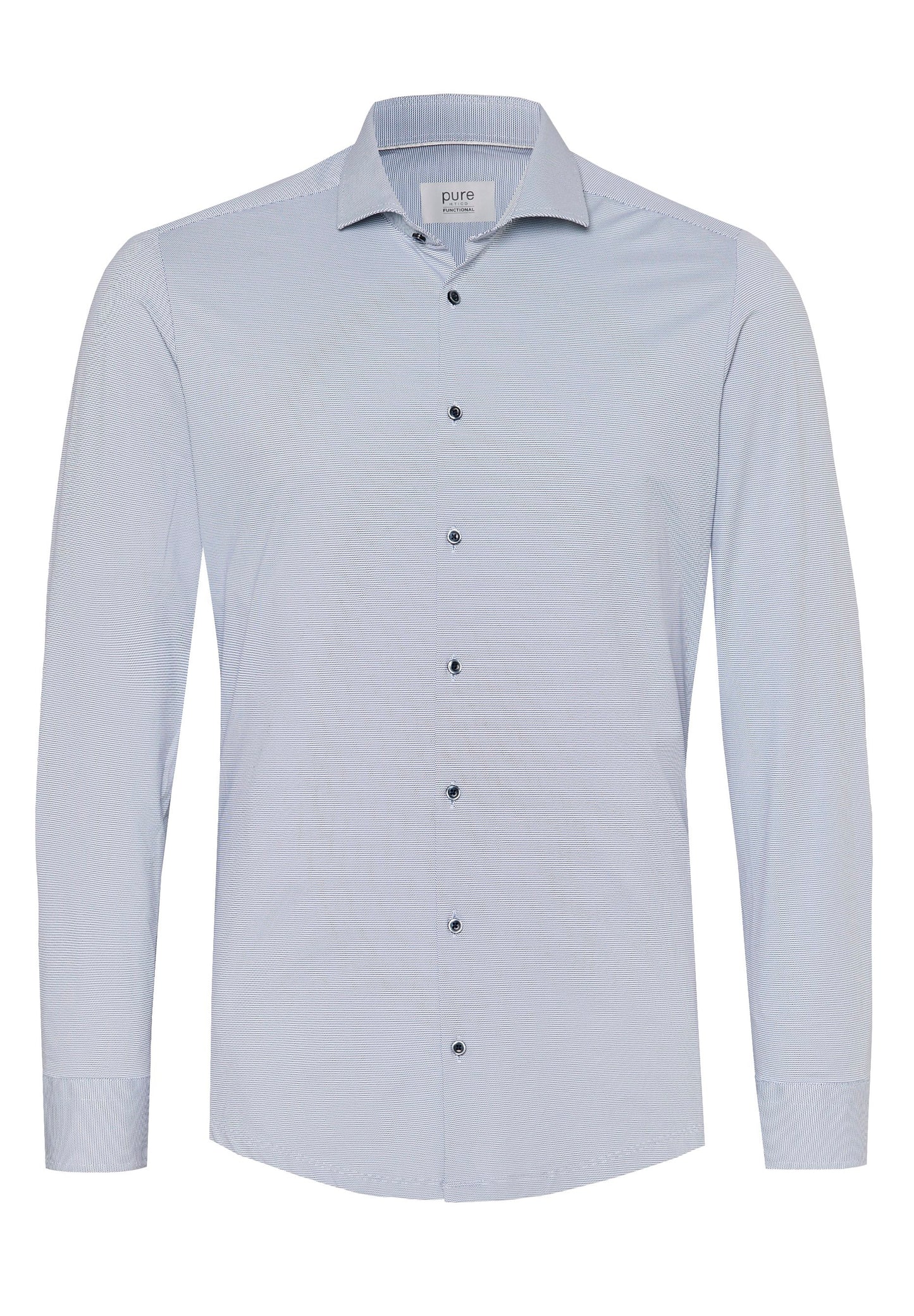 PURE- Functional Hemd Langarm (Uni Mittelblau)