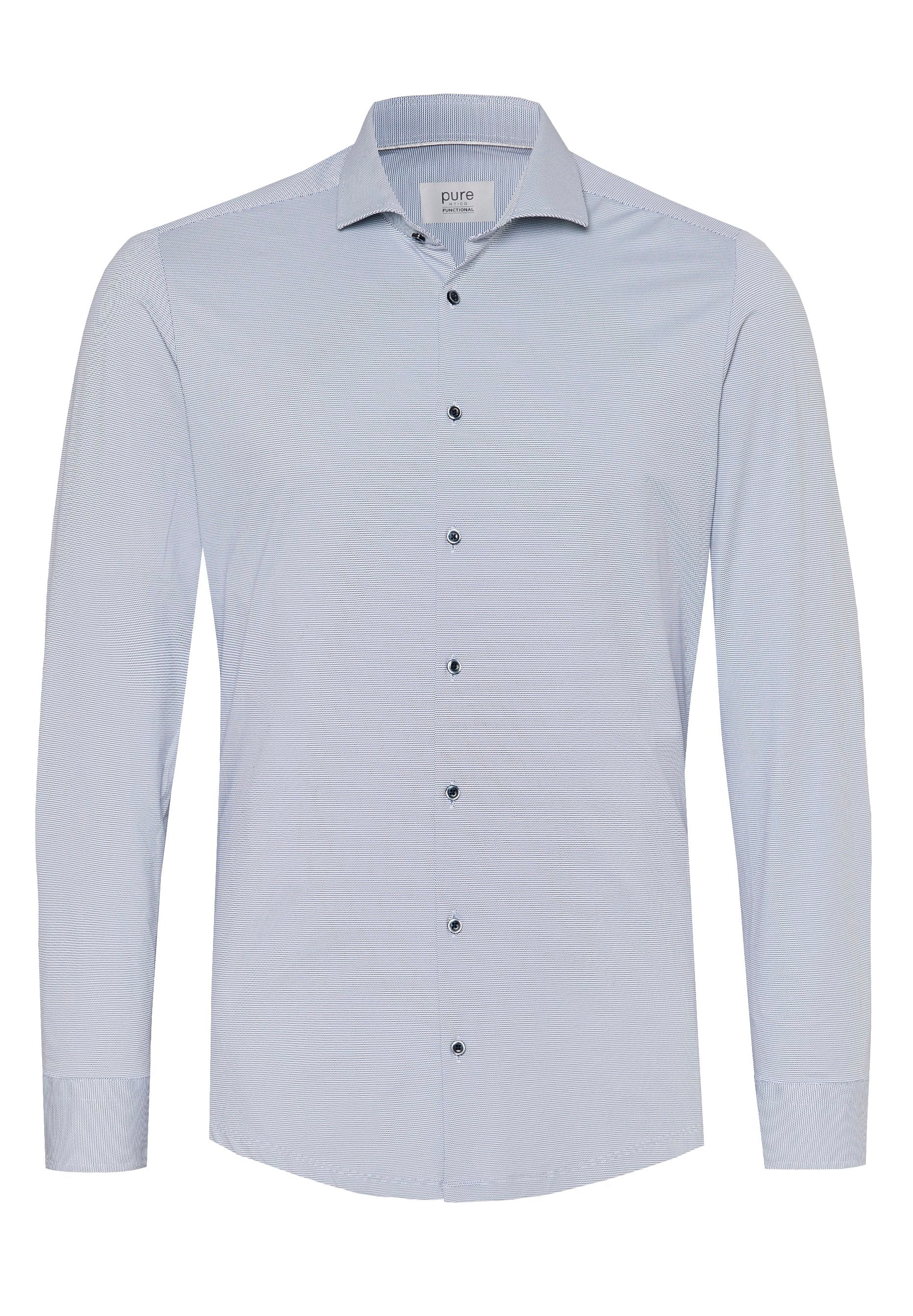 PURE- Functional Hemd Langarm (Uni Mittelblau)