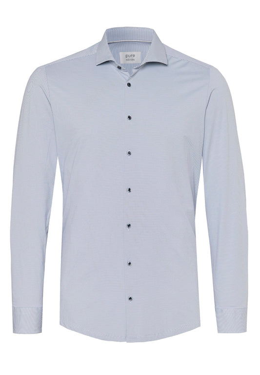 PURE- Functional Hemd Langarm (Uni Mittelblau)