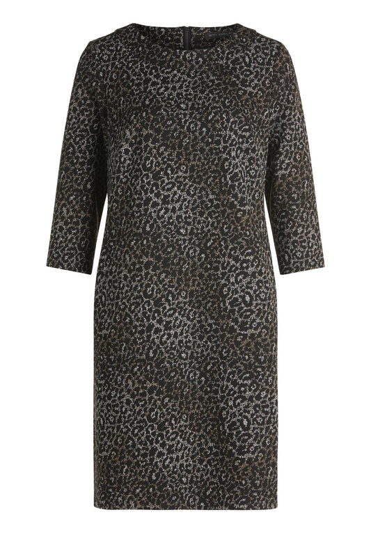 Jerseykleid (Black/beige)