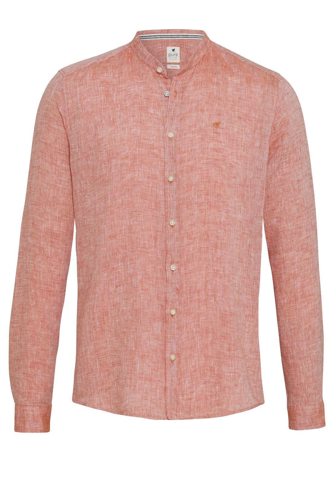PURE- Casual Hemd Langarm (Uni Orange)
