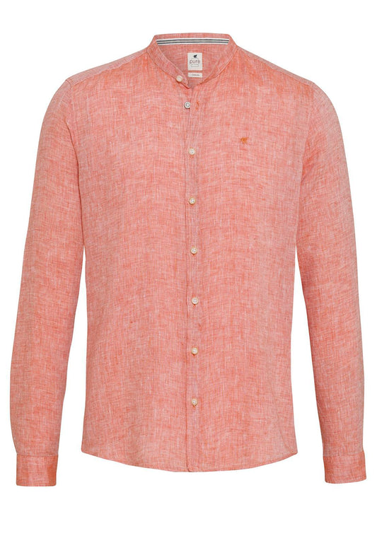 PURE- Casual Hemd Langarm (Uni Orange)
