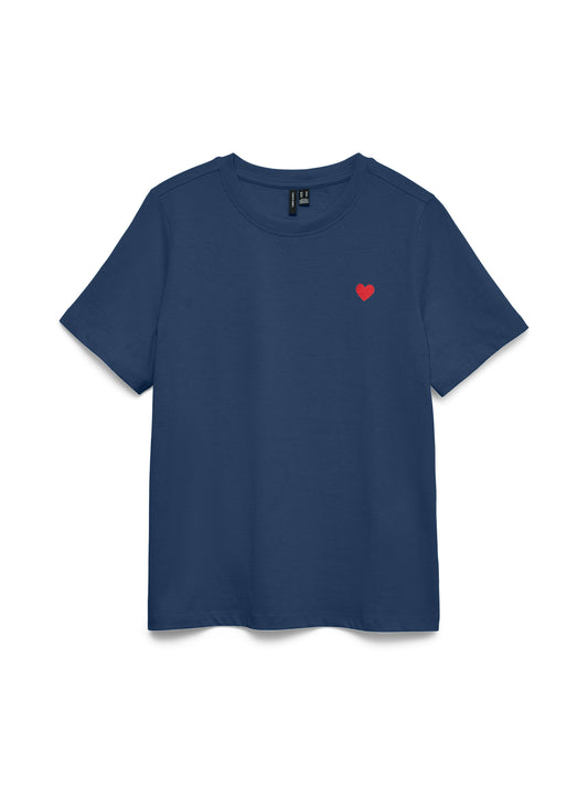 Vmpaulina Ss T-shirt Jrs Noos (Dark Denim)