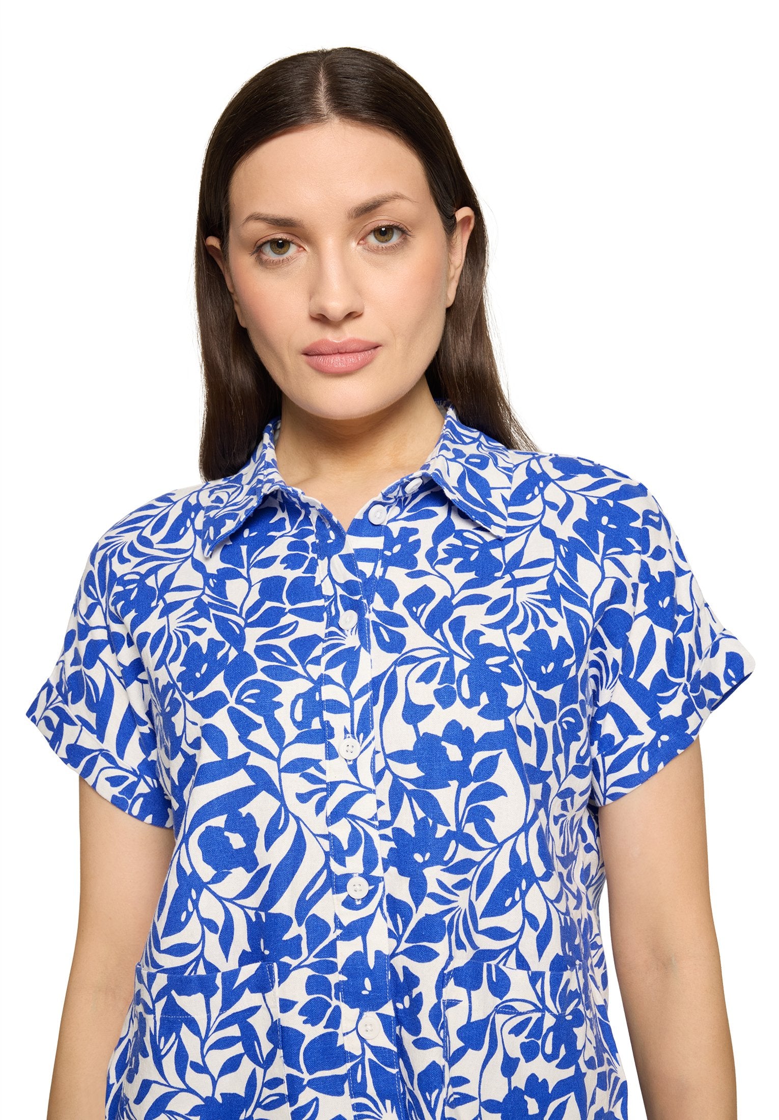 Leinenbluse (Cream/blue)