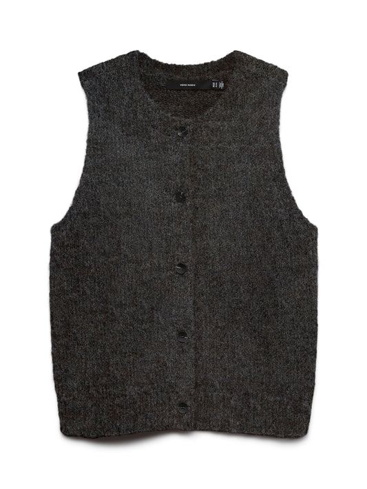 Vmnovah Sl O-neck Button Vest Noos (Chocolate)