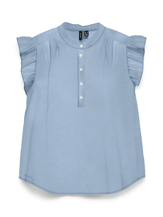 Vmselma Ss Frill Top (Cashmere Blue)