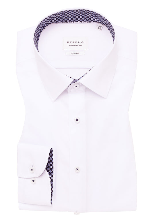 Dynamic Cotton Popeline Langarm (Weiss)